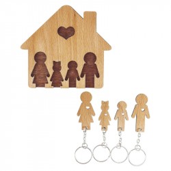 Nr.: UE04037 Schlüsselbrett Familie mit Sohn und Tochter - UE04037 MiMi Innovations